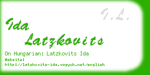 ida latzkovits business card